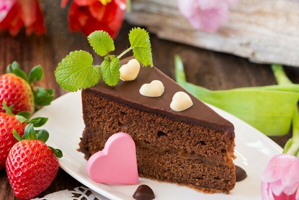 Ein Stück Schokoladenkeks mit Liebe