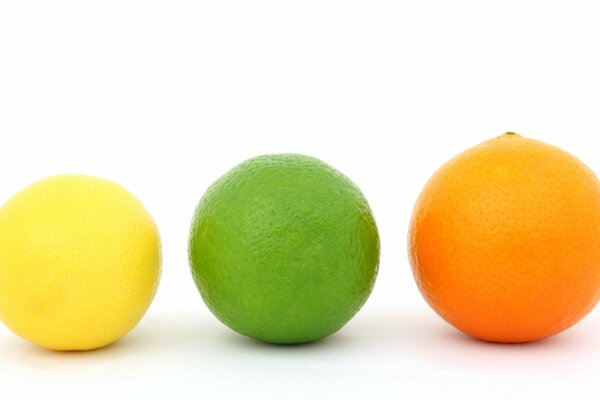 Trois types d agrumes-citron, citron vert, orange