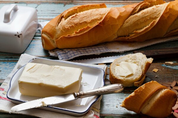 Butter-Sandwiches zum Frühstück