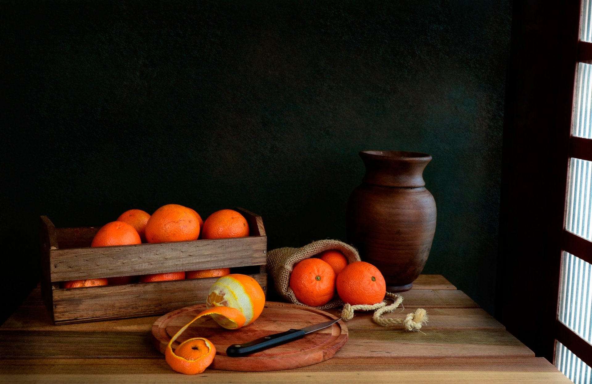 orange vitamins peel knife pitcher healthy food