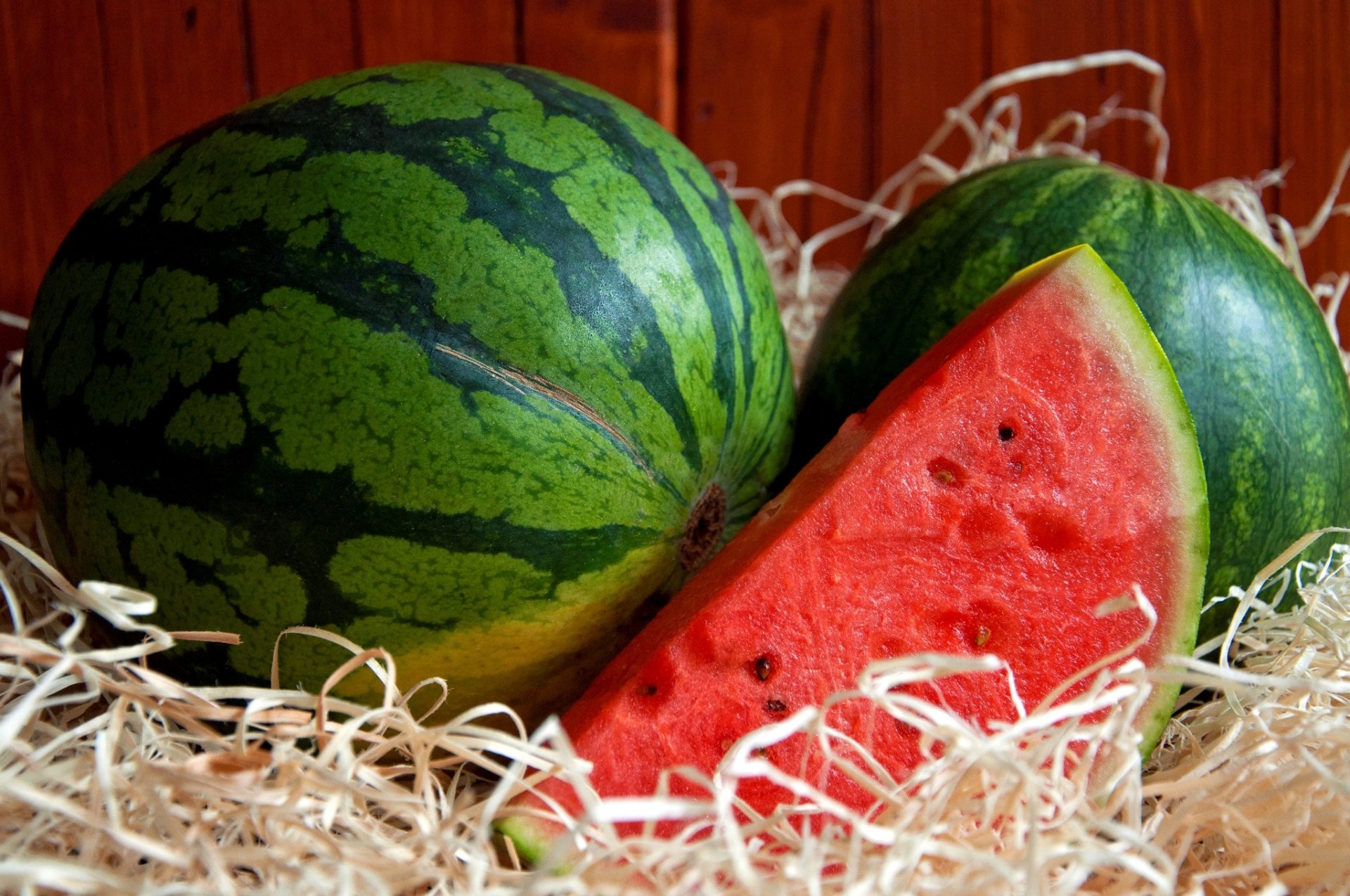 watermelon pulp bark seeds slice summer