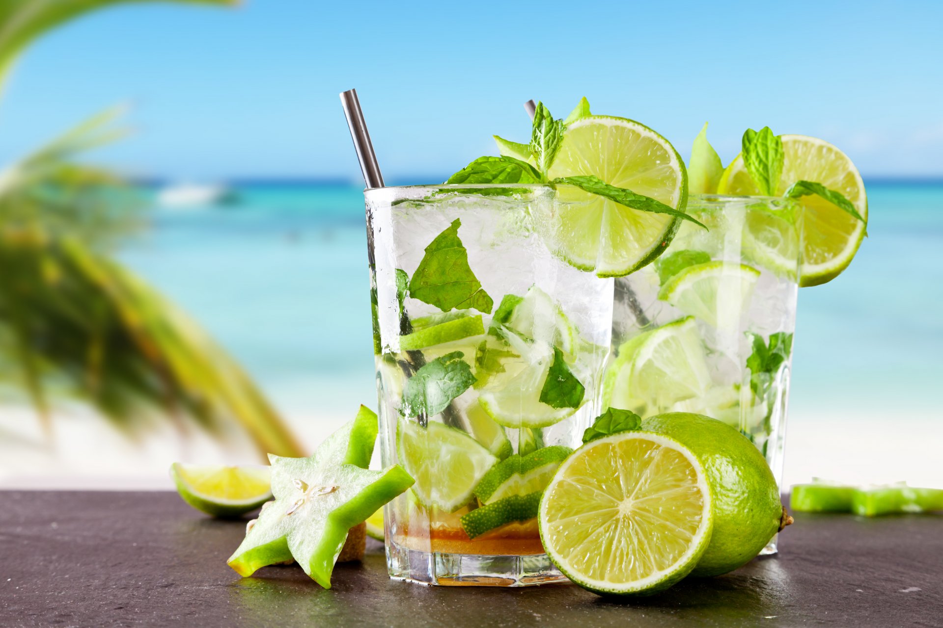 tropicale cocktail mojito bere lime fresco mare spiaggia lime