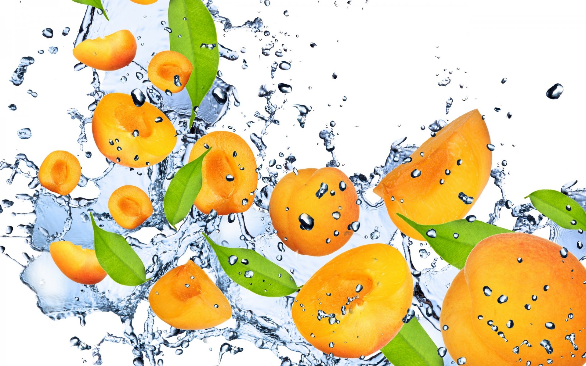 abricot orange eau gouttes spray fruit éclaboussures fraîcheur