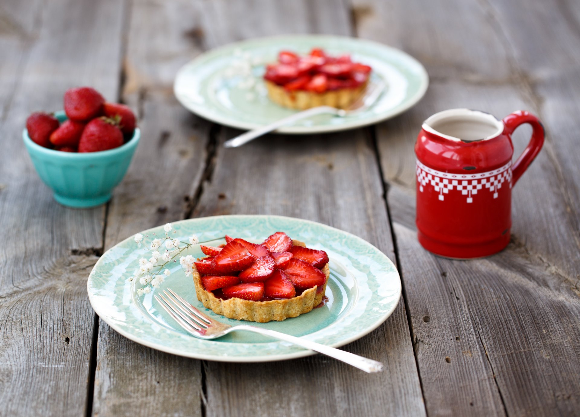 tartaletas fresas postre bayas platos cucharas dulce pasteles julia husainova