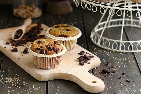 Muffin bordo briciole di cioccolato