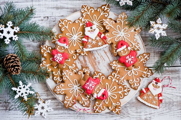 Plate with Christmas ginger cookies