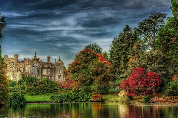 UK Nature park with lake