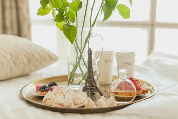 Café de boda con galletas