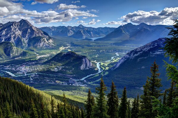 Beautiful landscape of Canada with mountains