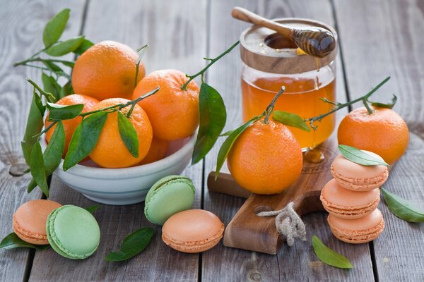 Mandarines vives et miel