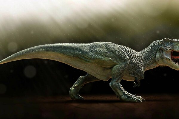 Tyrannosaure prédateur avec des dents et des crocs en colère