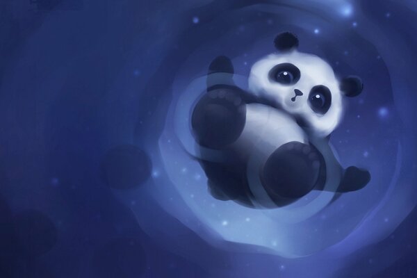 Panda-Muster, blaue Farbe