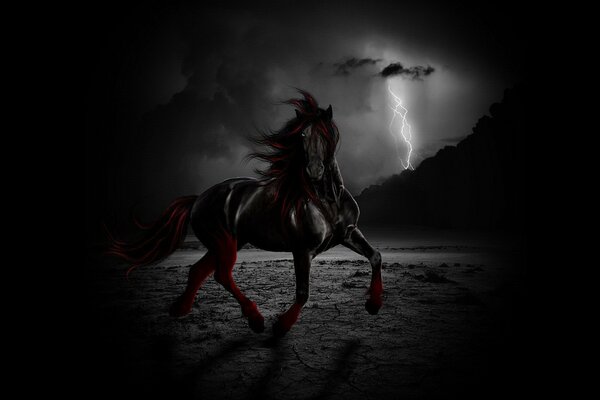 Night horse, spiritualization of the forces of nature