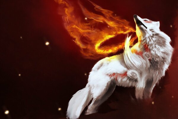 Fire Wolf in the sky