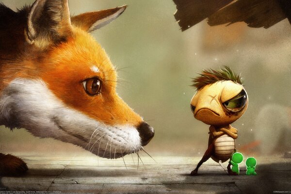 Fuchs will sich mit Ameise anfreunden