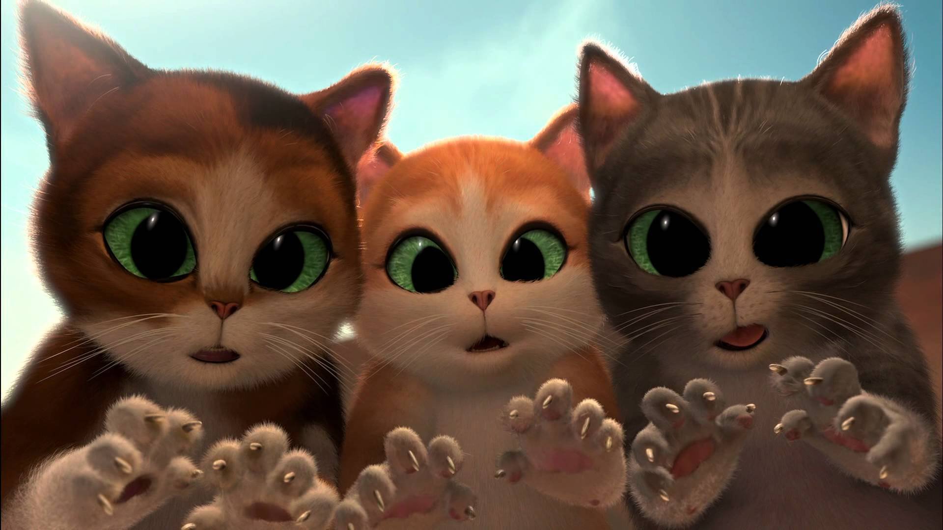 el gato con botas: tres diablos el gato con botas: tres diablos cuento de hadas dibujos animados cortometraje gatos gatitos gatos garras ojos verdes sorpresa