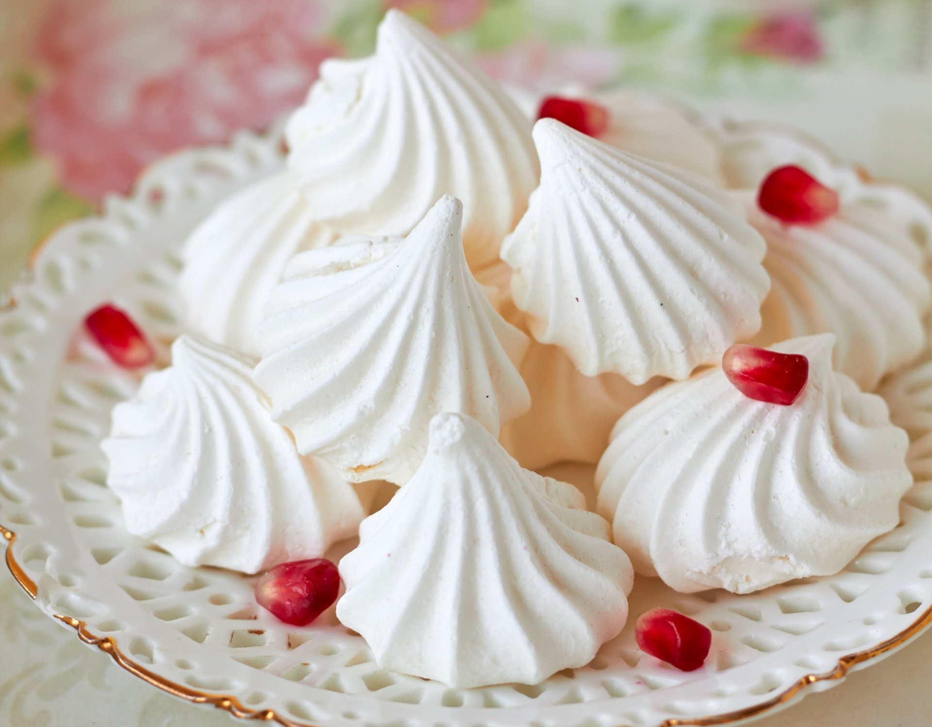 essen süß baiser weiß granatapfel hintergrund makro blatt blatt blätter tropfen tropfen tau wasser grün grünes makro tapete widescreen vollbild widescreen widescreen