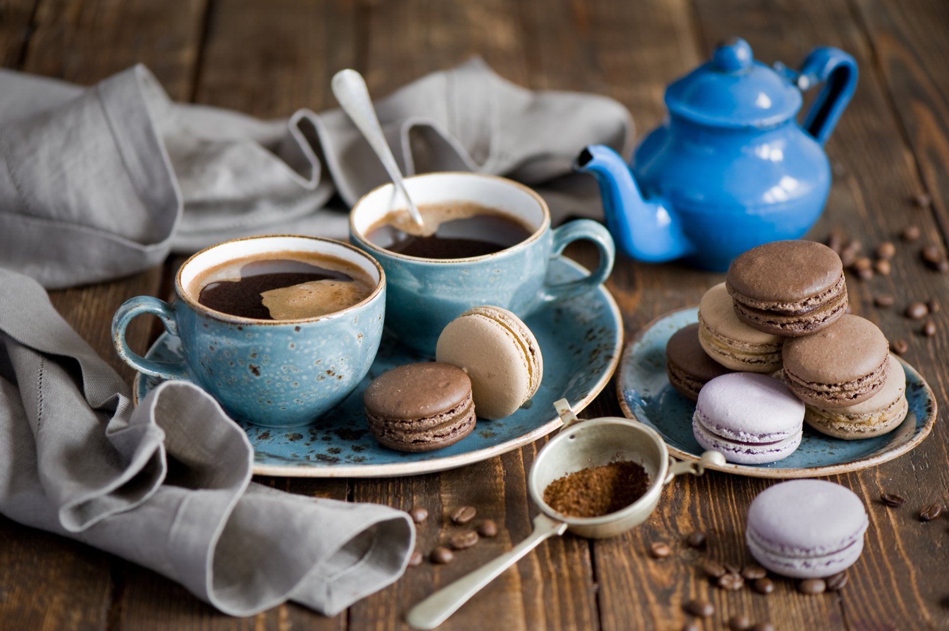 kaffee macaron kekse makkaroni sortiert getreide dessert süß service stillleben anna verdina