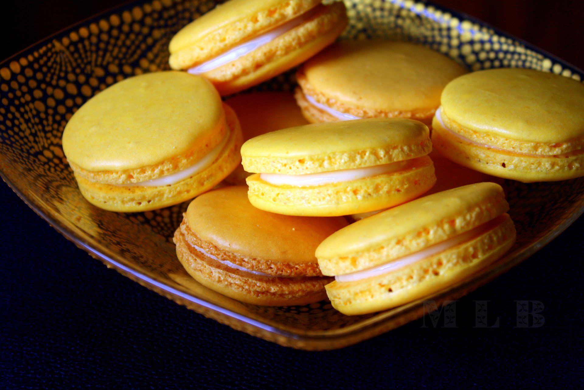 nourriture doux macaron macaron jaune fond papier peint écran large plein écran écran large écran large