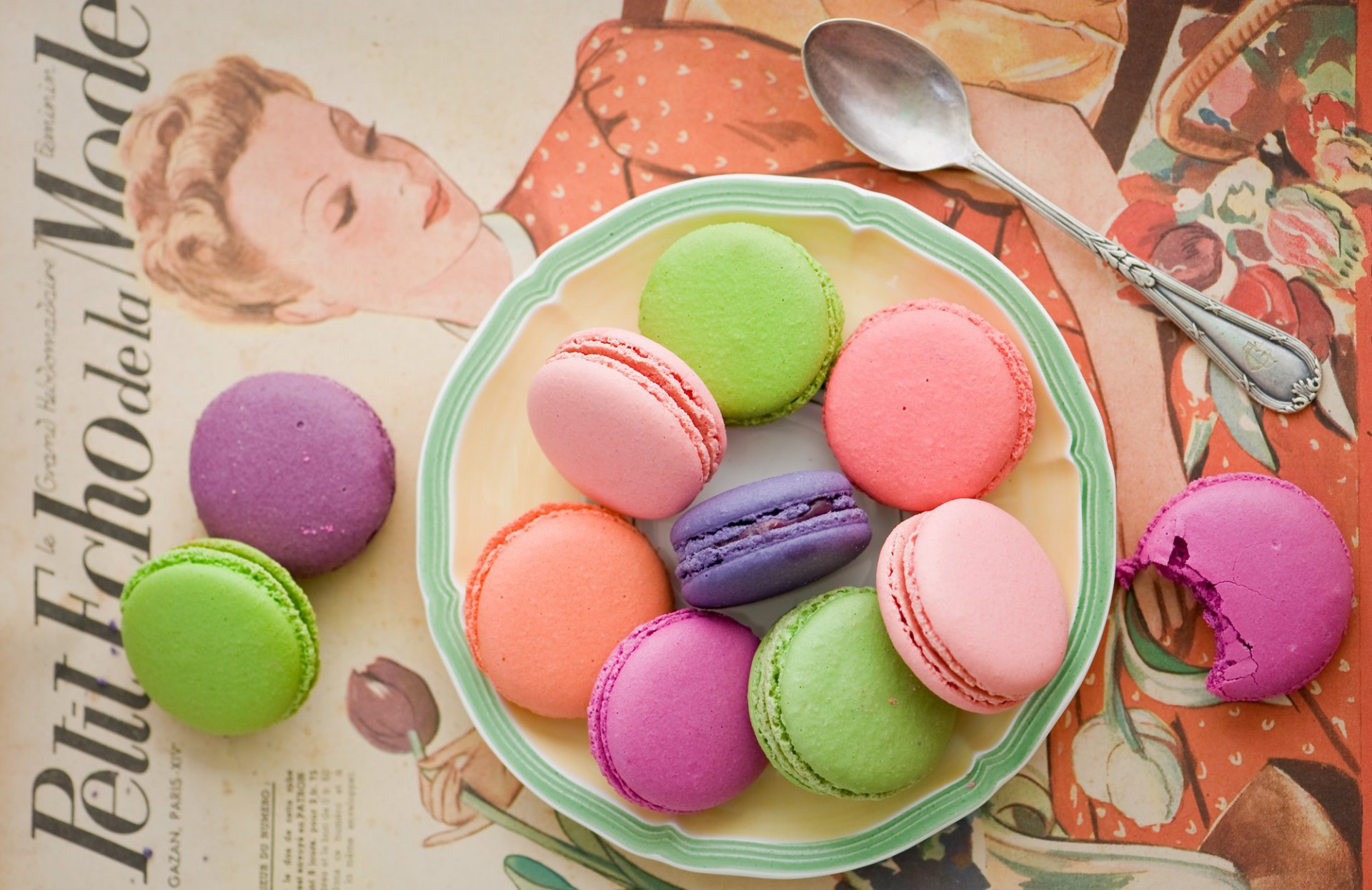 biscuits macaron macaron multicolore assortiment cuillère anna verdina