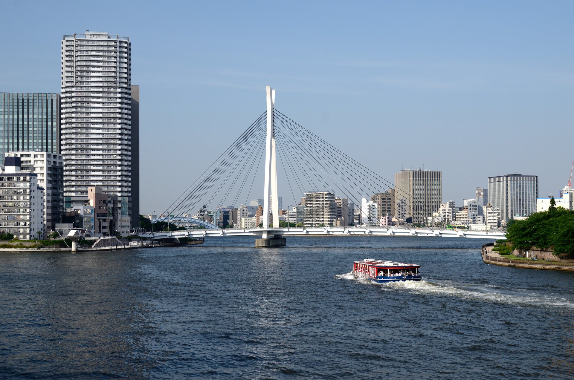 río sumida tokio terraplén puente