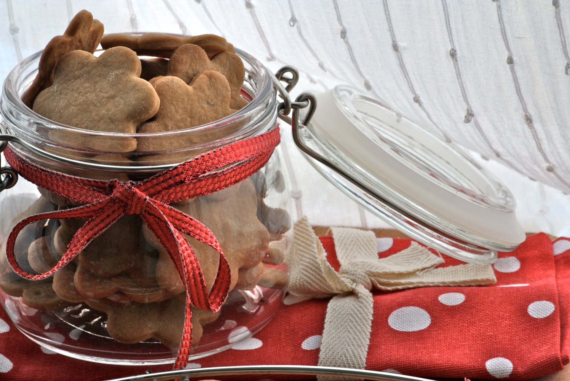 cibo dolce biscotti vaso fiocco sfondo carta da parati widescreen schermo intero widescreen widescreen