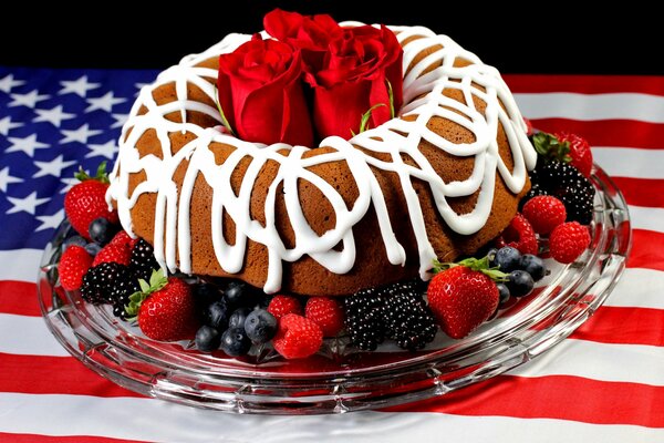 Deliziosa torta di bacche Americane