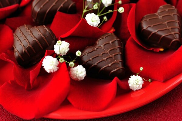 Chocolates in roses