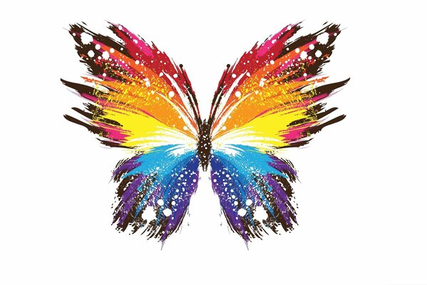 Абстракция бабочка с яркими крыльями