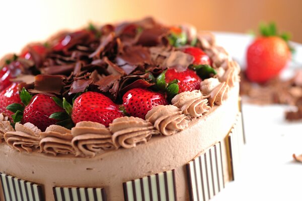 Gâteau au chocolat aux fraises