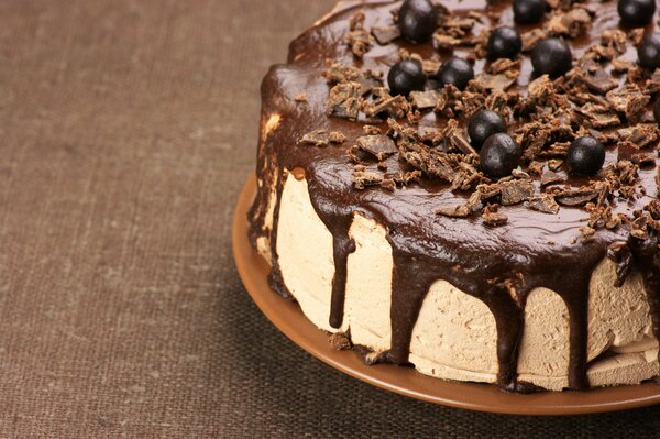 Délicieux gâteau au chocolat avec soufflé