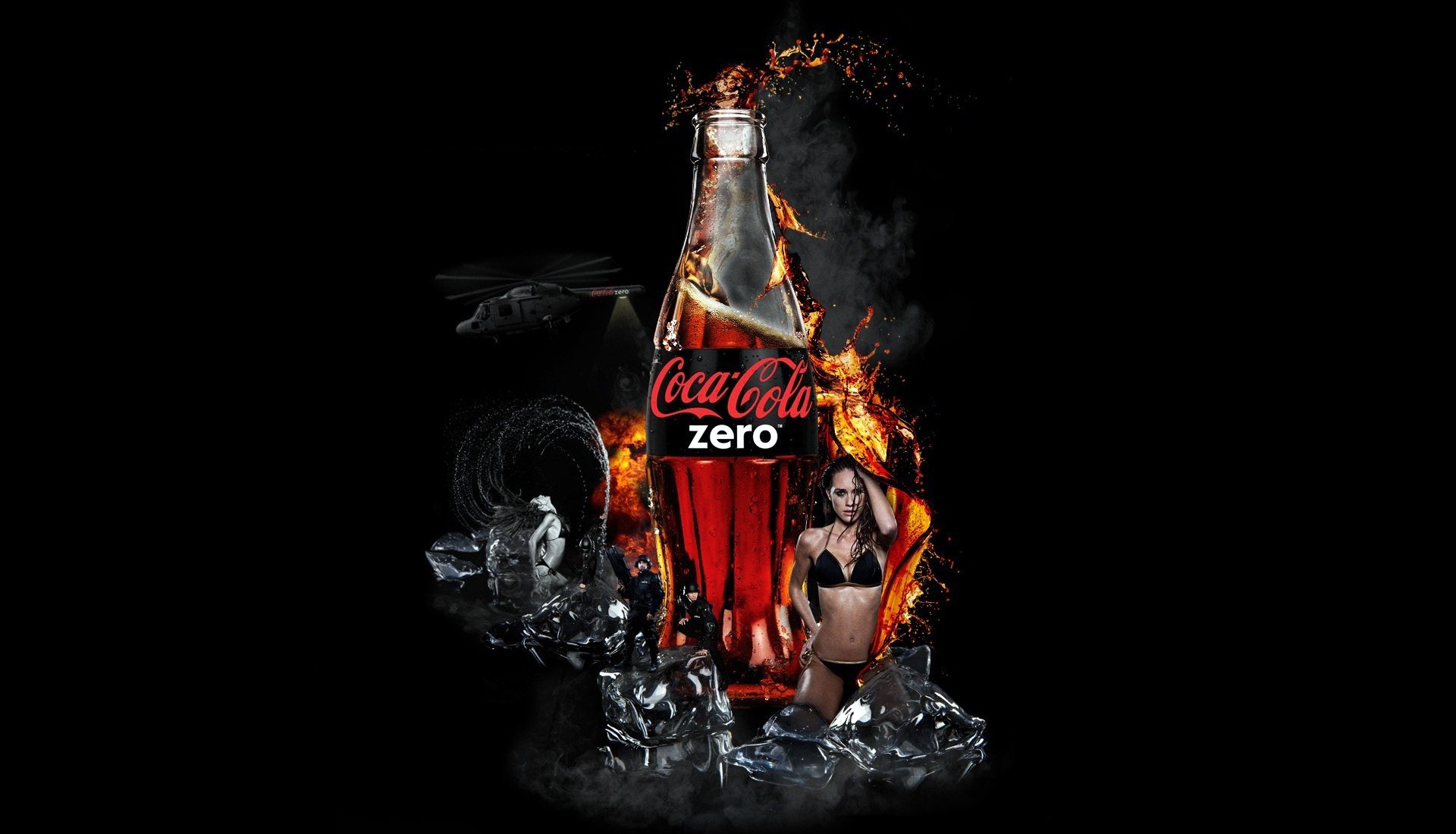 background bottle coca-cola coca-cola zero drops splashes drink brand