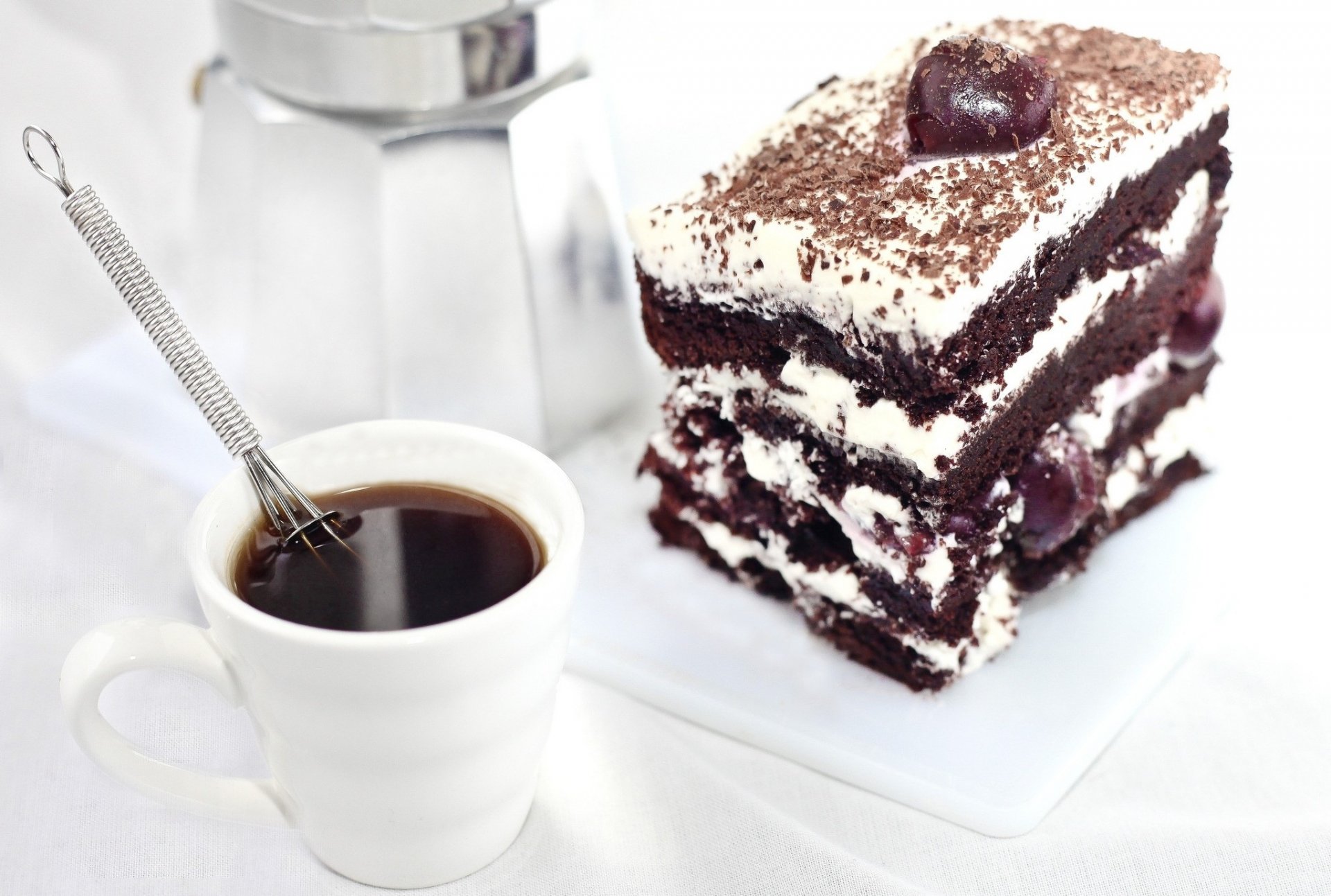 cake chocolate cream cherry coffee dessert food