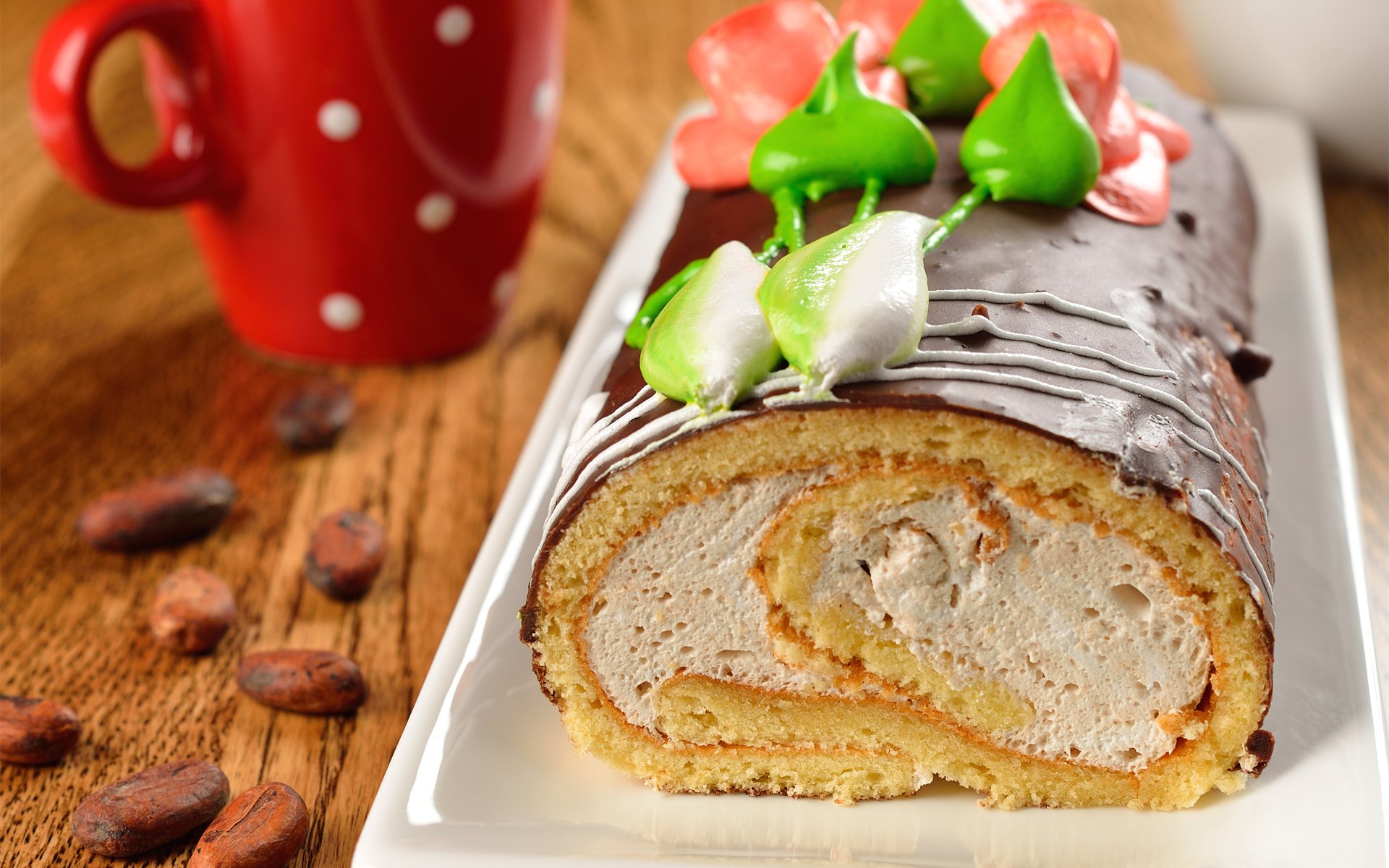 kuchen rolle creme getreide kaffee glasur