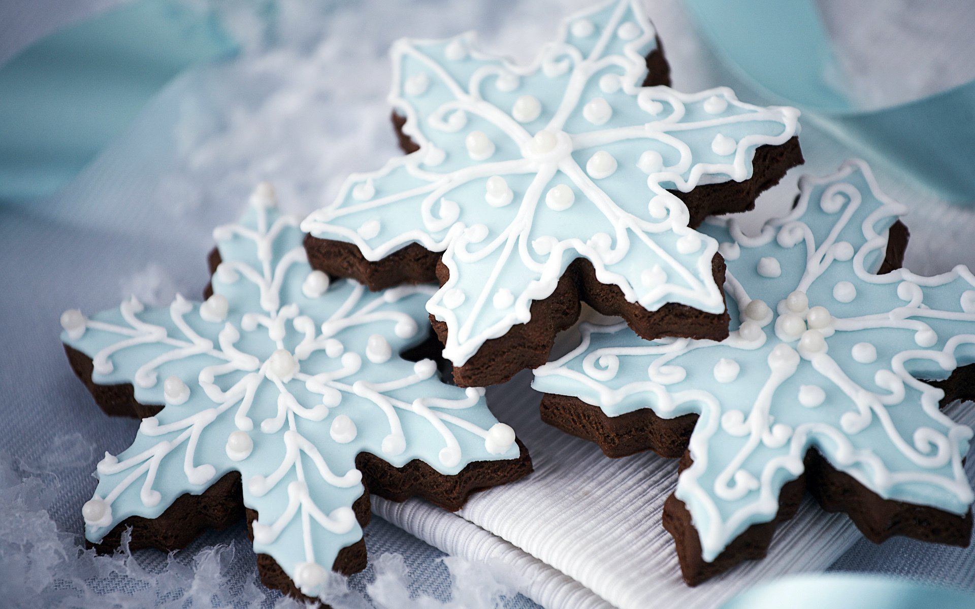 galletas año nuevo glaseado copos de nieve postre pasteles dulce vacaciones