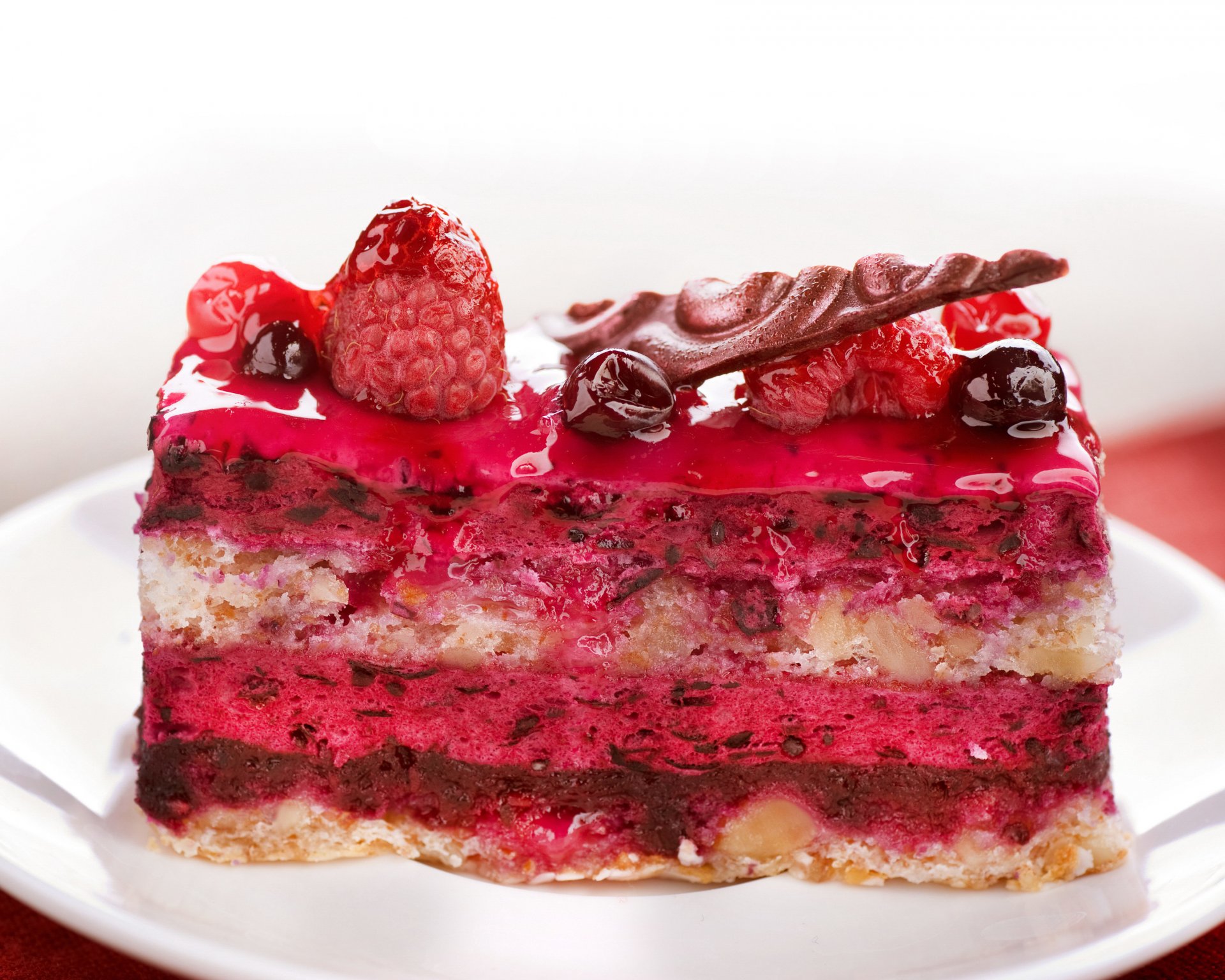 cake raspberry nuts glaze berries dessert baking sweet food