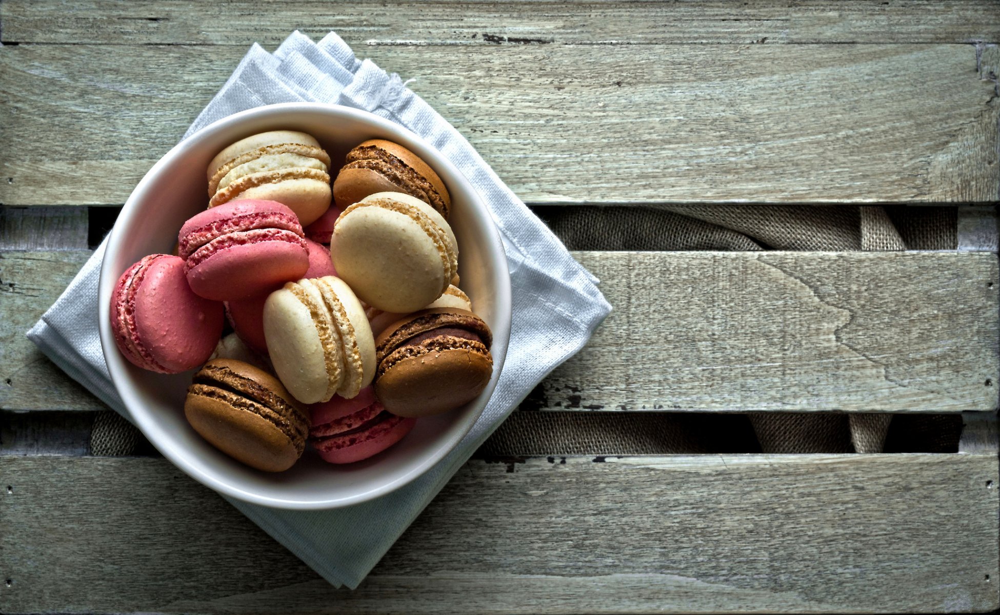 macaron dulzura galletas postre mesa plato