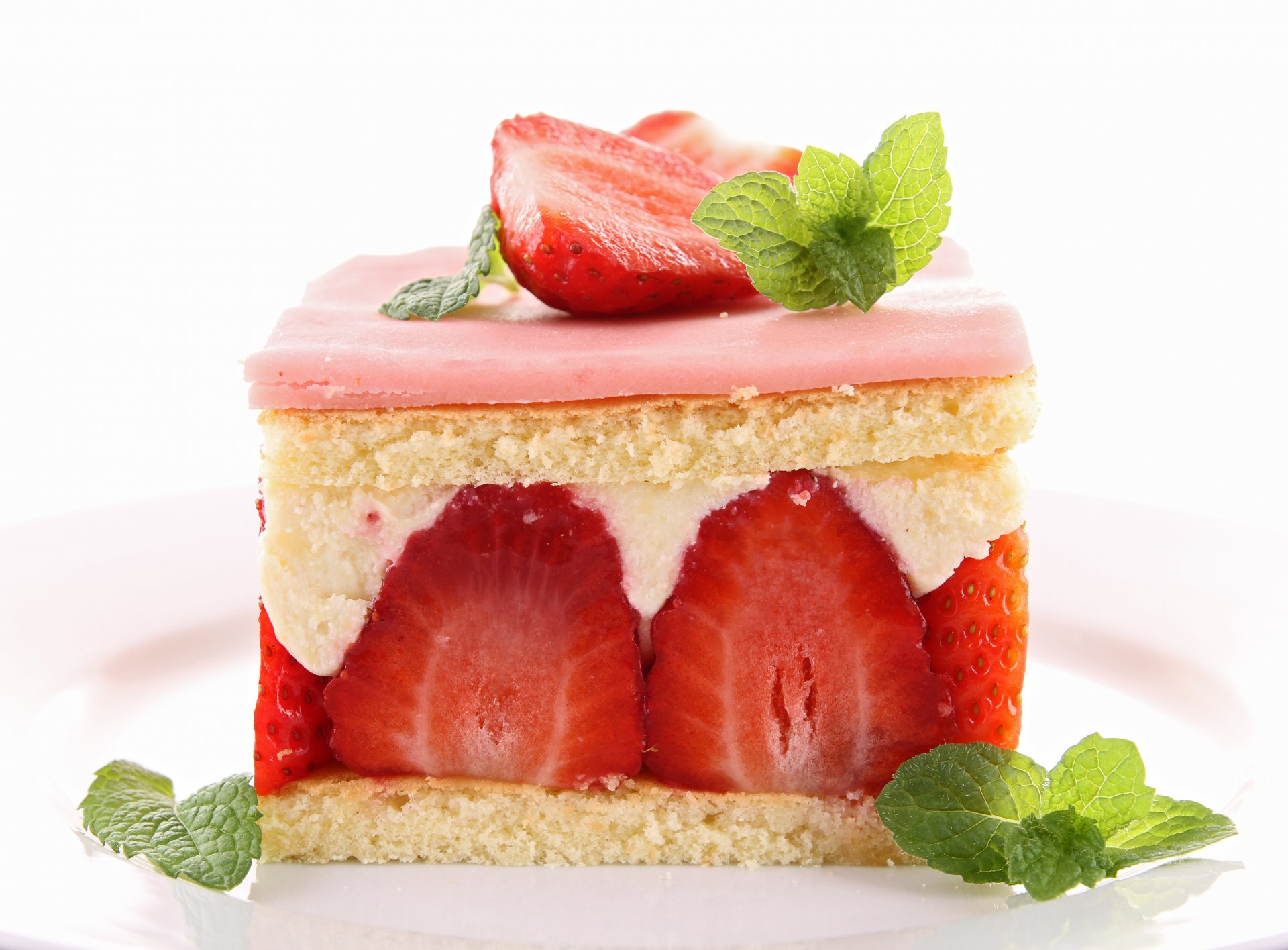 cake strawberry mint sweet dessert