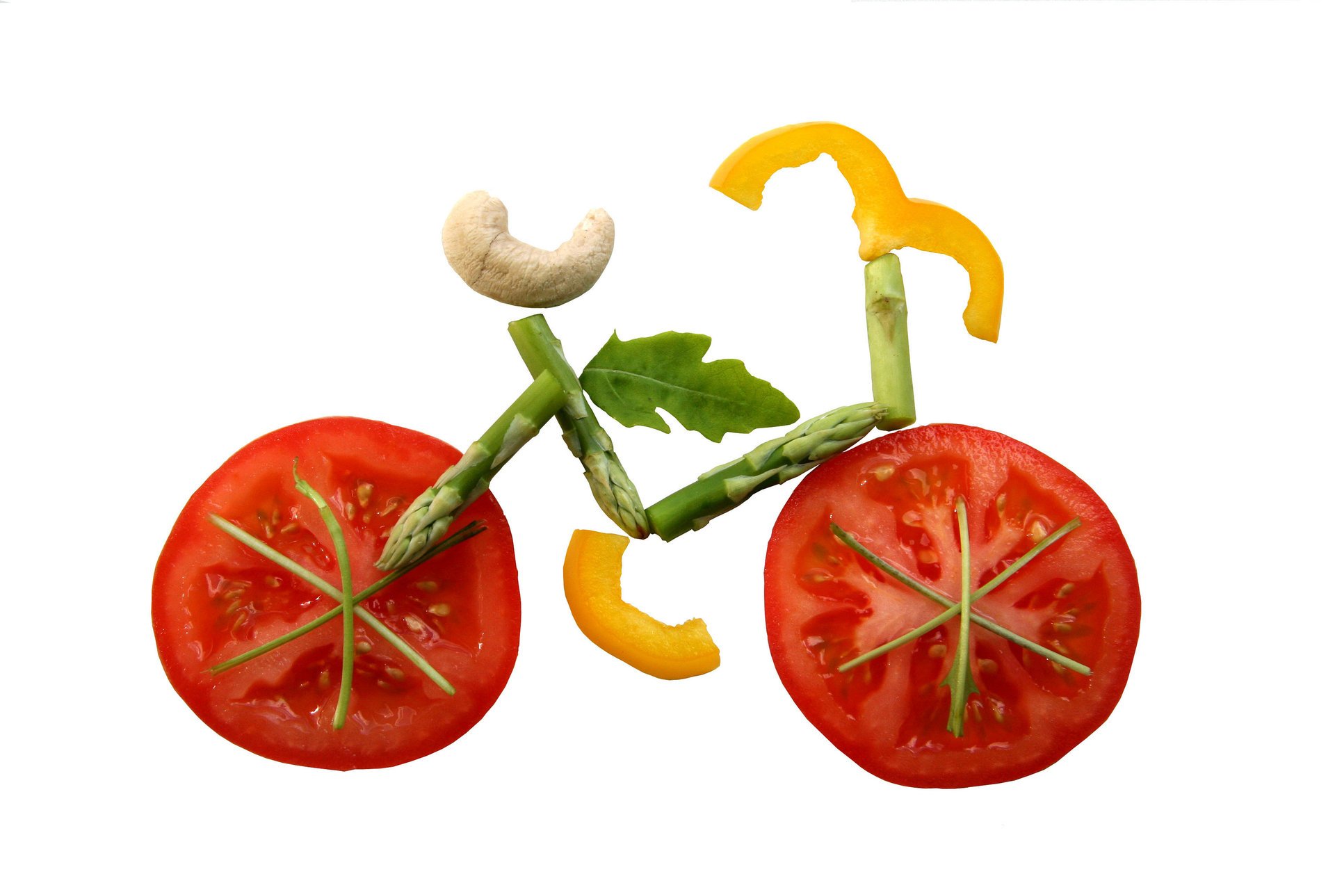 minimalista verduras bicicleta tomates apliques