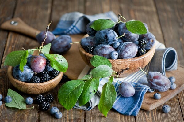 Blue fruits and berries