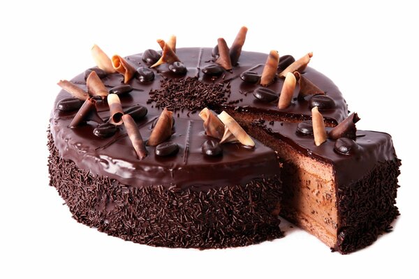 Delicious dessert with chocolate icing