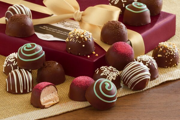 Chocolates in a gift box