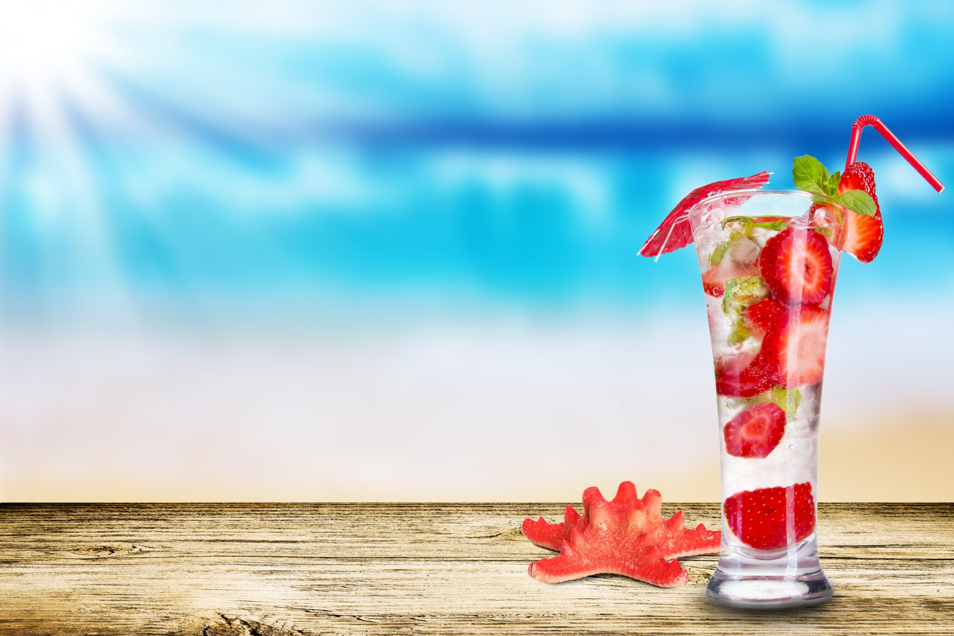 mojito aux fraises cocktail verre fraise étoile de mer