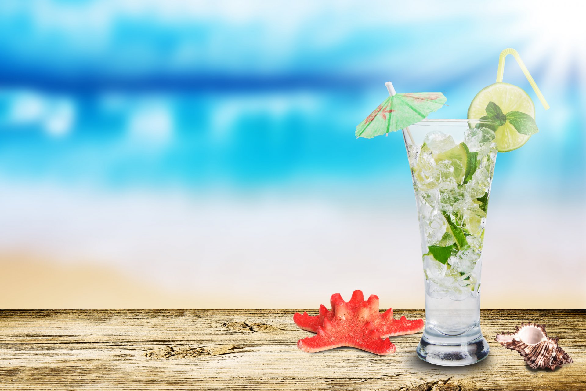 mojito glas schale seestern