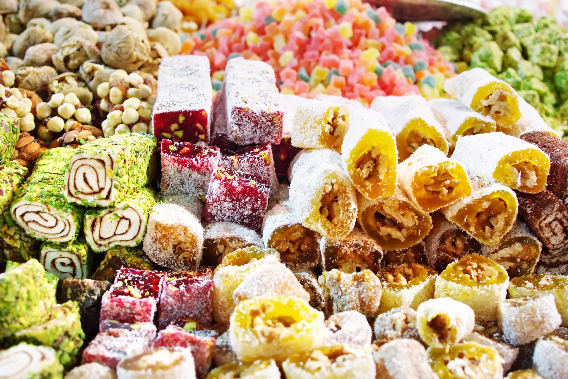 eastern sweets turkish delight paste nuts appetizing