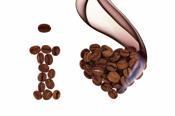 Coffee beans, an image with a hint of love
