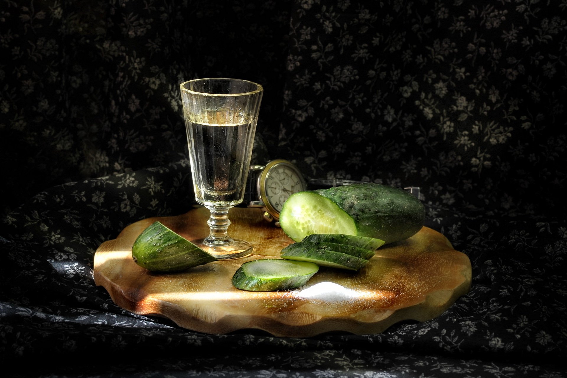 cucumber stack vodka salt snack holiday