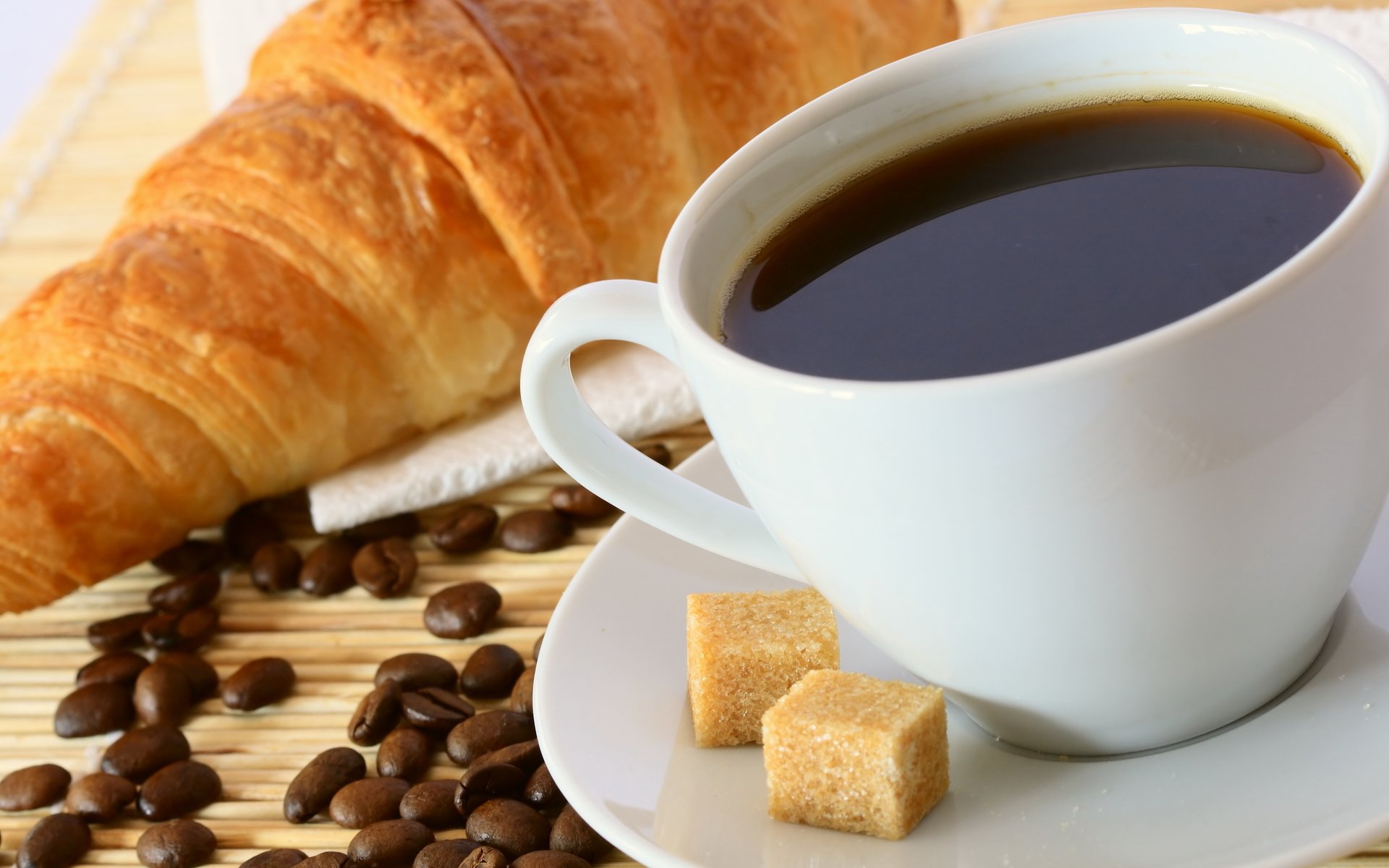 food sweet coffee mug cup croissants grain sugar napkin background