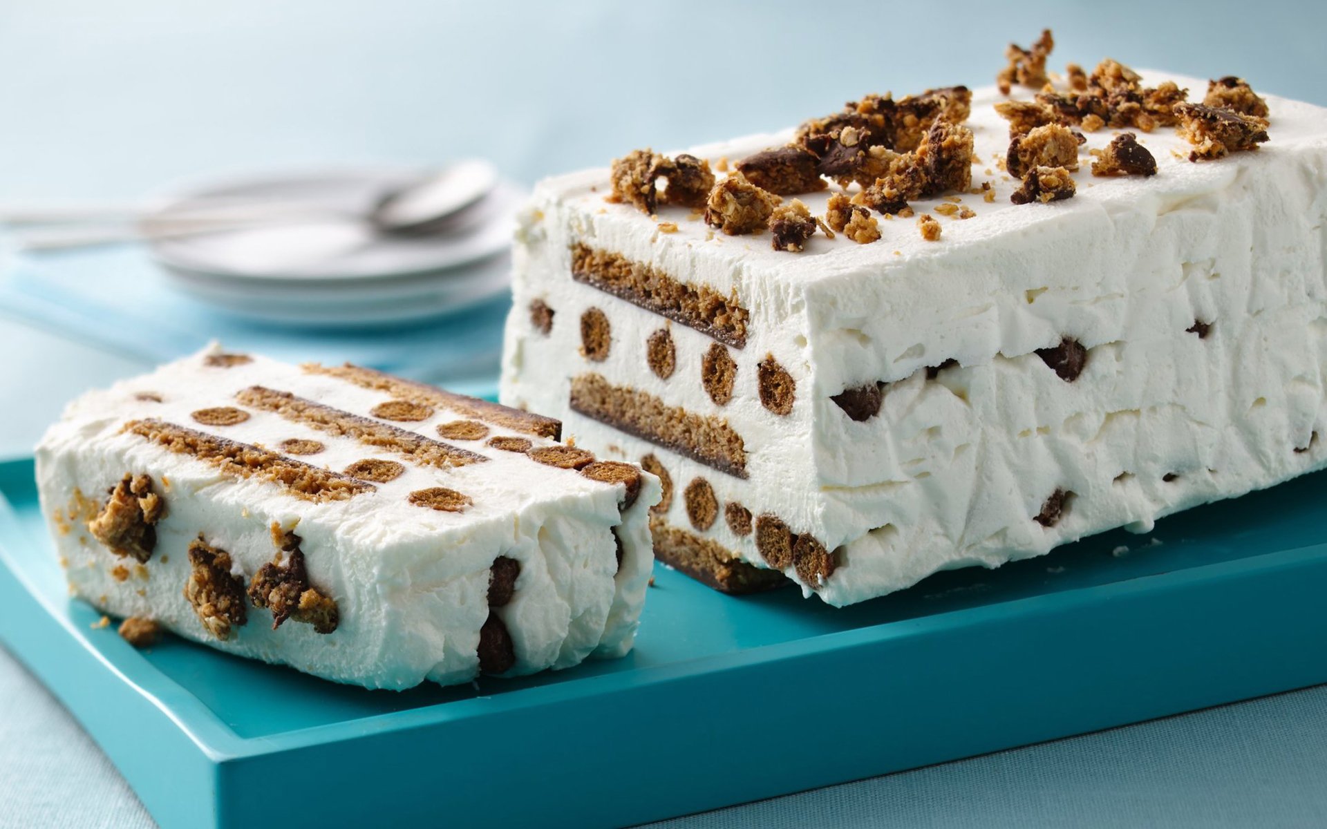 pastel nueces helado