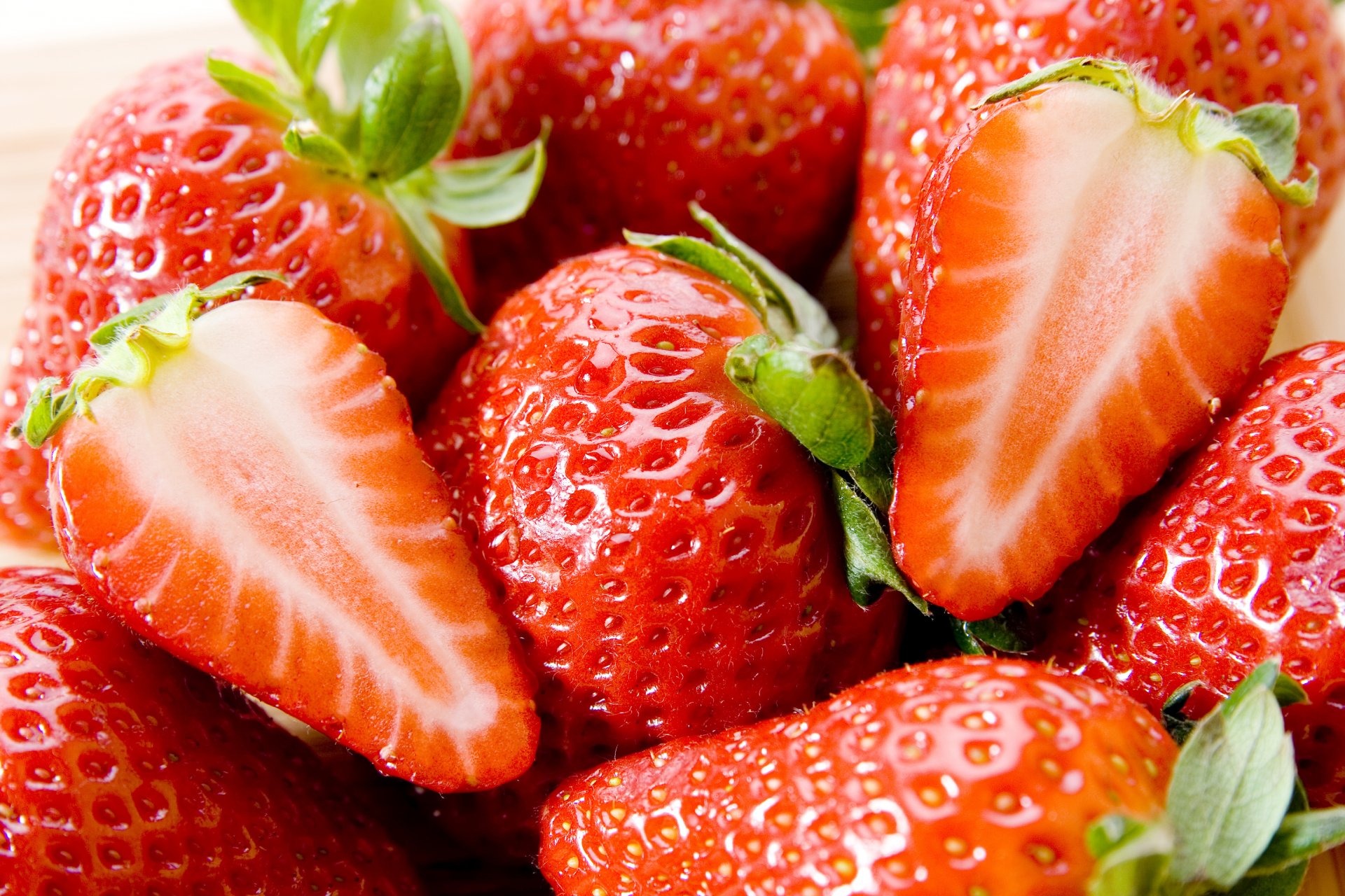 fresas bayas macro